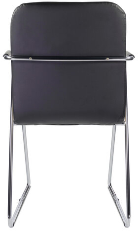 Кресло для приемных и переговорных BRABIX &quot;Visit CF-101&quot;, хром, экокожа, черное, 532559