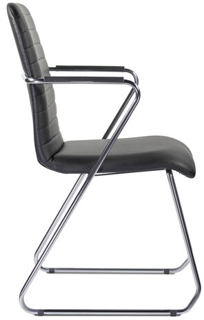 Кресло для приемных и переговорных BRABIX &quot;Visit CF-101&quot;, хром, экокожа, черное, 532559
