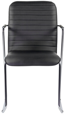 Кресло для приемных и переговорных BRABIX &quot;Visit CF-101&quot;, хром, экокожа, черное, 532559