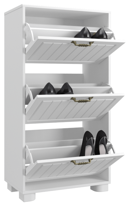 Тумба для обуви (обувница) «Монблан» МБ-34К белое дерево