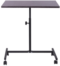 Стол BRABIX "Smart CD-015", 600х380х670-880 мм, ЛОФТ, регулируемый, колеса, металл/ЛДСП ясень, каркас черный, 641887