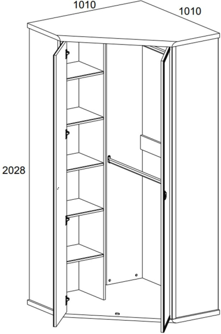 Шкаф угловой 2D Магеллан