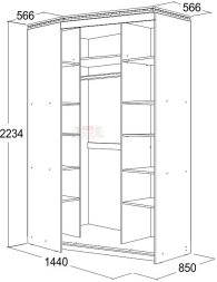 Шкаф купе угловой Ольга 13 правый