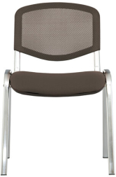 Стул для персонала и посетителей BRABIX &quot;Iso NET CF-006&quot;, хромированный каркас, серый, 531983