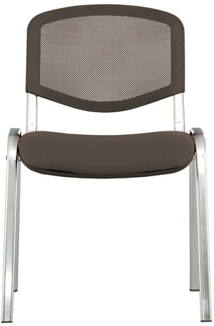 Стул для персонала и посетителей BRABIX &quot;Iso NET CF-006&quot;, хромированный каркас, серый, 531983