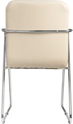 Кресло для приемных и переговорных BRABIX &quot;Visit CF-101&quot;, хром, экокожа, бежевое, 532560