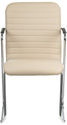 Кресло для приемных и переговорных BRABIX &quot;Visit CF-101&quot;, хром, экокожа, бежевое, 532560