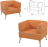 Кресло мягкое &quot;Норд&quot;, &quot;V-700&quot;, 820х720х730 мм, c подлокотниками, экокожа, оранжевое