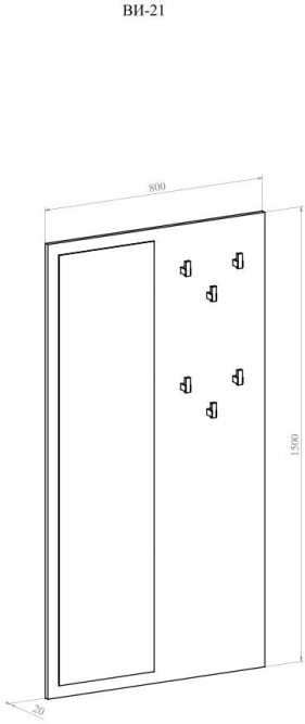 Вешалка с зеркалом для гостиниц Виктория ВИ-21