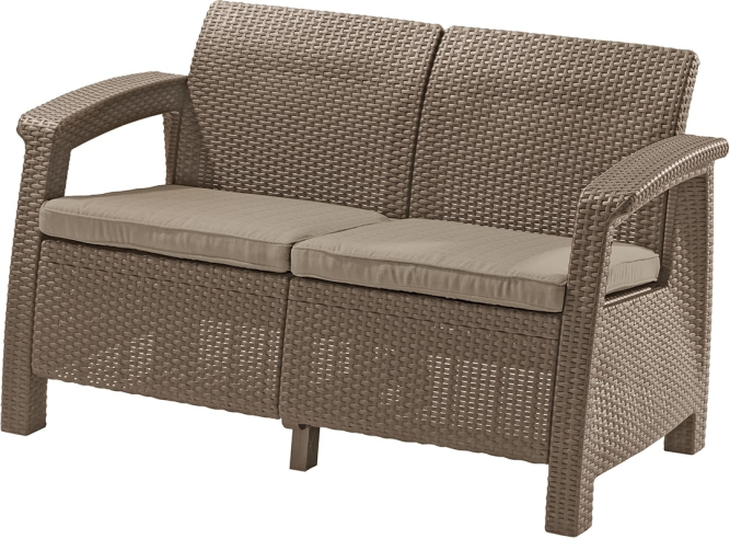 Диван садовый из ротанга Корфу (Corfu love seat) капучино