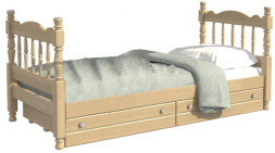 Кровать из массива Аленка с выкатными ящиками