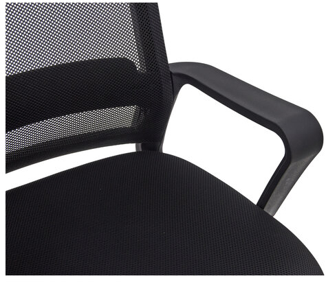 Кресло CROMEX Debut CH-697, ХРОМ, с подлокотниками, мех. качания, сетка, черное, ткань, 533068