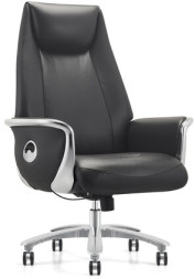 Кресло HAWASAN PREMIUM EX-800, до 200 кг, синхромеханизм, алюминий, экокожа, черное, 533234