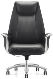 Кресло HAWASAN PREMIUM EX-800, до 200 кг, синхромеханизм, алюминий, экокожа, черное, 533234