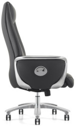 Кресло HAWASAN PREMIUM EX-800, до 200 кг, синхромеханизм, алюминий, экокожа, черное, 533234