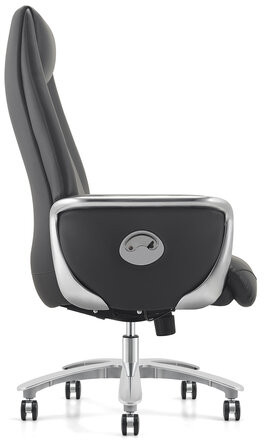 Кресло HAWASAN PREMIUM EX-800, до 200 кг, синхромеханизм, алюминий, экокожа, черное, 533234