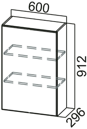 Шкаф навесной Ш600 (1ств) Грейвуд