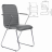 Кресло для приемных и переговорных BRABIX &quot;Visit CF-101&quot;, хром, экокожа, темно-серое, 532561