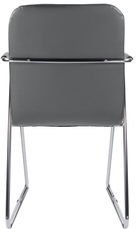 Кресло для приемных и переговорных BRABIX &quot;Visit CF-101&quot;, хром, экокожа, темно-серое, 532561