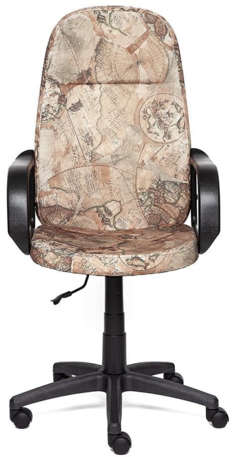 Кресло LEADER ткань, принт &quot;Карта на бежевом&quot;