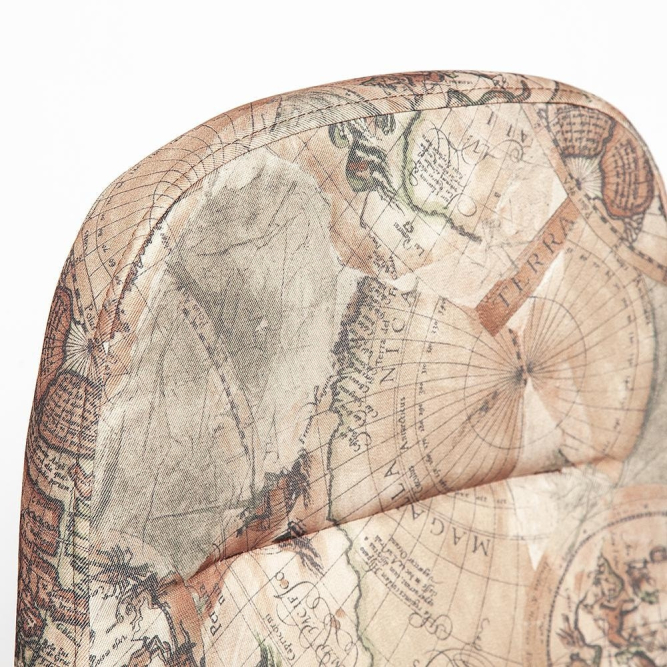 Кресло LEADER ткань, принт &quot;Карта на бежевом&quot;