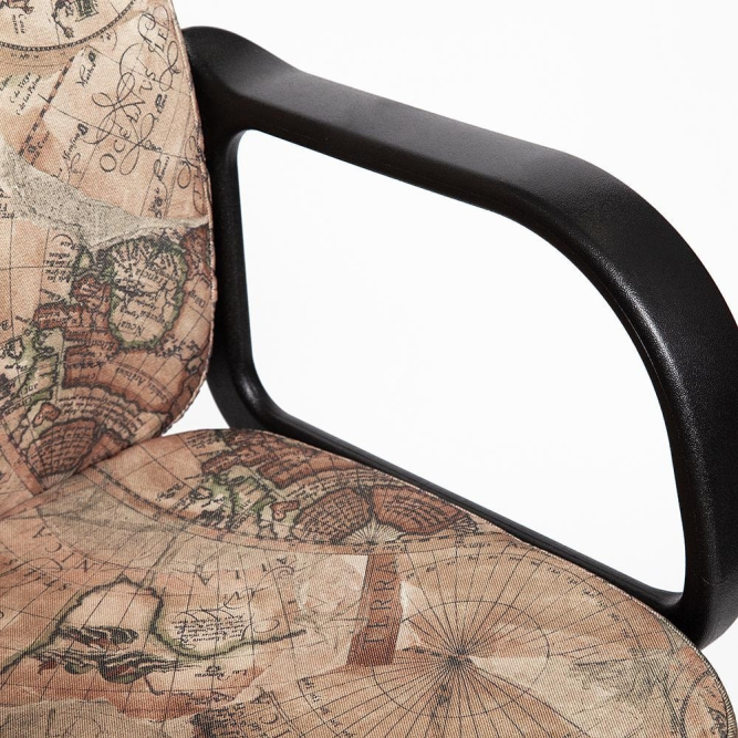 Кресло LEADER ткань, принт &quot;Карта на бежевом&quot;