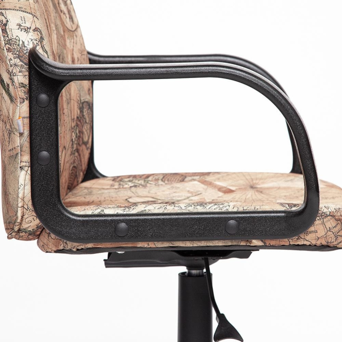 Кресло LEADER ткань, принт &quot;Карта на бежевом&quot;