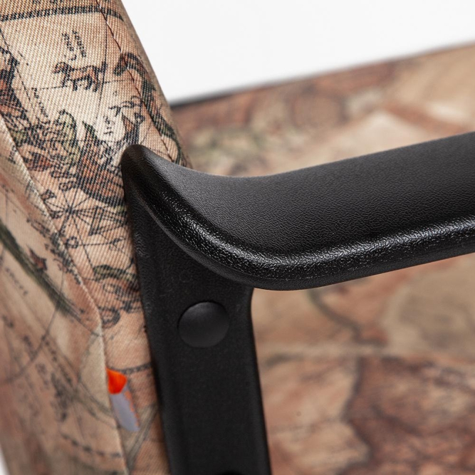 Кресло LEADER ткань, принт &quot;Карта на бежевом&quot;