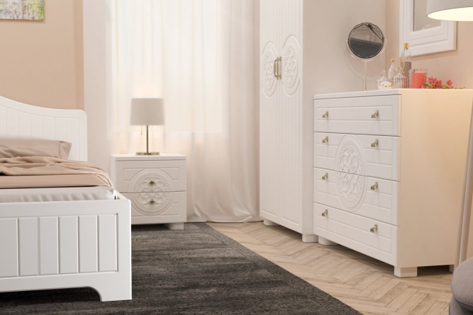 Тумба прикроватная «Монблан» МБ-38К белое дерево