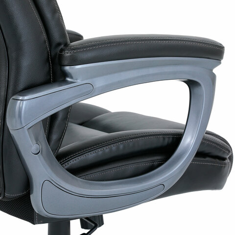 Кресло BRABIX PREMIUM &quot;Gladiator EX-552&quot;, натуральная кожа, черное, 532939