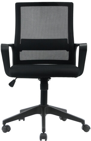 Кресло CROMEX Basic CH-698, с подлокотниками, мех. качания, сетка, черное, ткань TW, 533069