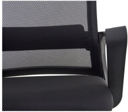 Кресло CROMEX Basic CH-698, с подлокотниками, мех. качания, сетка, черное, ткань TW, 533069