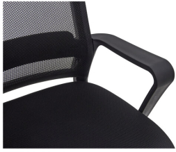 Кресло CROMEX Basic CH-698, с подлокотниками, мех. качания, сетка, черное, ткань TW, 533069