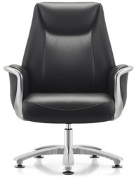 Кресло HAWASAN PREMIUM EX-801, до 200 кг, алюминий, экокожа, черное, 533235