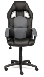 Кресло DRIVER кож/зам/ткань, черный/серый, 36-6/12