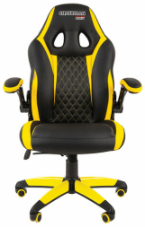 Кресло компьютерное СН GAME 15, экокожа, черное/желтое, 7028512