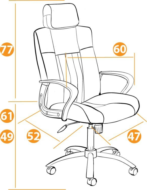 Кресло OXFORD хром кож/зам, коричневый/коричневый перфорированный, 36-36/36-36/06