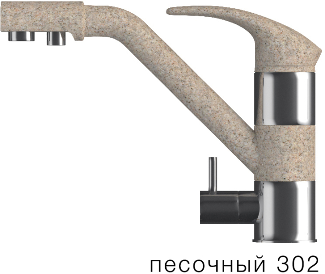 Смеситель для кухни Дуо в тон мойки Polygran