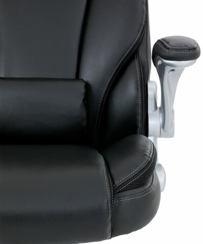 Кресло BRABIX PREMIUM &quot;Phantom EX-553&quot;, рециклированная кожа, регулируемый подголовник, черное, 532940