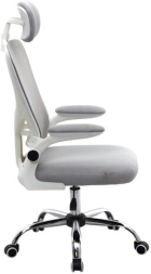 Кресло CROMEX Dynamic CH-699, откидные подлокотники, пластик белый, сетка, серое, TW, 533070
