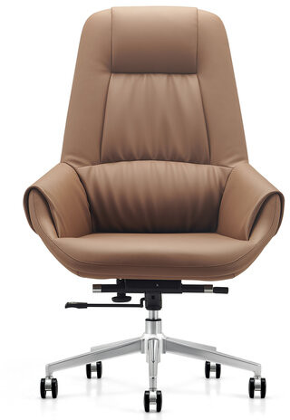 Кресло HAWASAN PREMIUM EX-810, алюминий, экокожа, коричневое, 533236