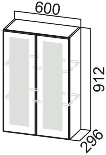 Шкаф навесной со стеклом Ш600с Грейвуд