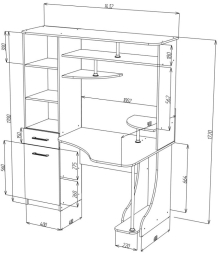 Стол угловой для офиса и дома СК-31