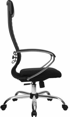 Кресло офисное МЕТТА &quot;К-27&quot; хром, ткань, сиденье и спинка мягкие, черное