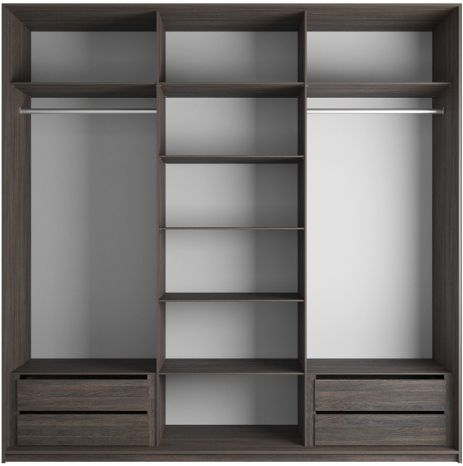 Шкаф-купе Эста 3-х дверный Комби (Стекло Лабиринт, Стекло белое) Венге Мали