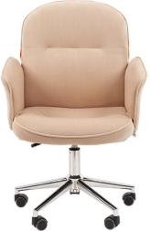 Кресло офисное Chairman CH 130, велюр, бежевое, 7142120