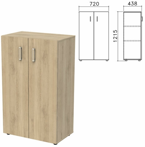 Шкаф закрытый Приоритет 2 полки низкий