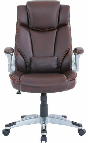 Кресло BRABIX PREMIUM &quot;Phantom EX-553&quot;, рециклированная кожа, регулируемый подголовник, коричневое, 532941