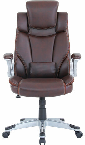 Кресло BRABIX PREMIUM &quot;Phantom EX-553&quot;, рециклированная кожа, регулируемый подголовник, коричневое, 532941