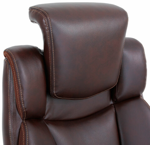 Кресло BRABIX PREMIUM &quot;Phantom EX-553&quot;, рециклированная кожа, регулируемый подголовник, коричневое, 532941